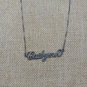 Vintage MARKED 925 STERLING SILVER 16in. "Cailynn" Chain Nameplate.